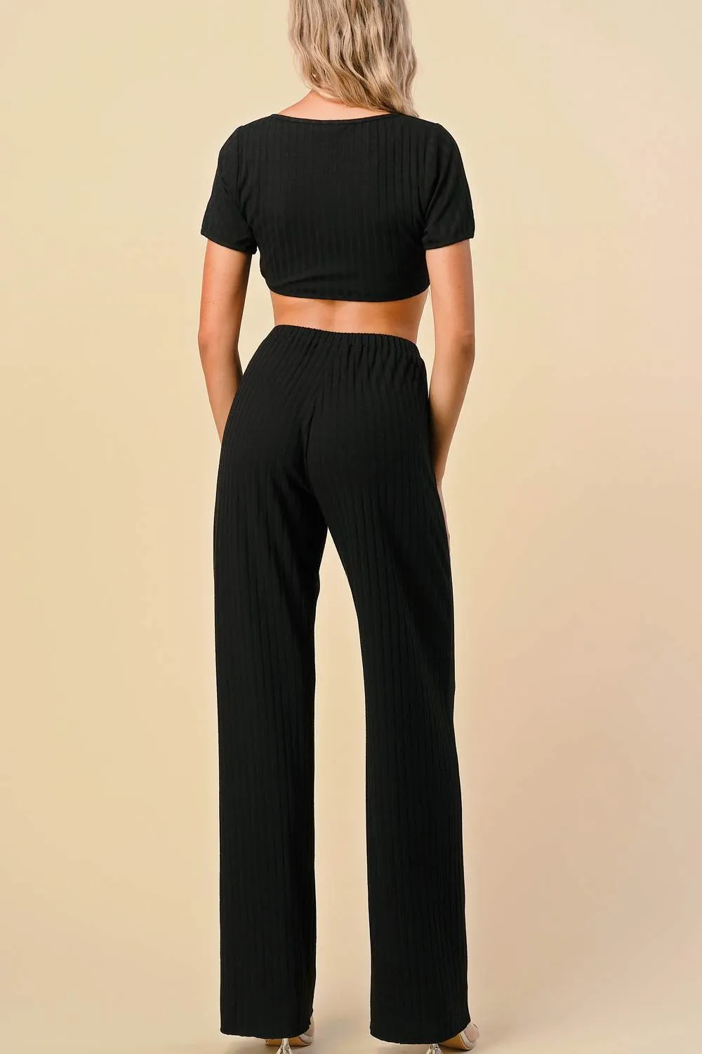 BS1018E / CHIC N COMFY ZIPPER RIBBED TOP AND PANTS SET sold by privy product image thumbnail 3