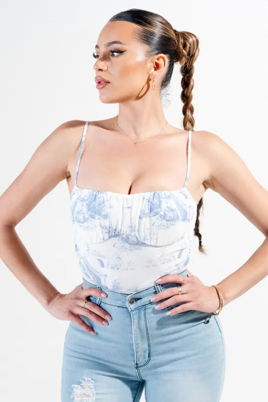 PTKS45330N-W / MESH PRINT BODYSUIT sold by privy