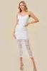 CROCHET LACE BUSTIER TOP & SEE-THRU MIDI SKIRT SET sold by privy