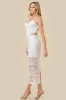 CROCHET LACE BUSTIER TOP & SEE-THRU MIDI SKIRT SET sold by privy