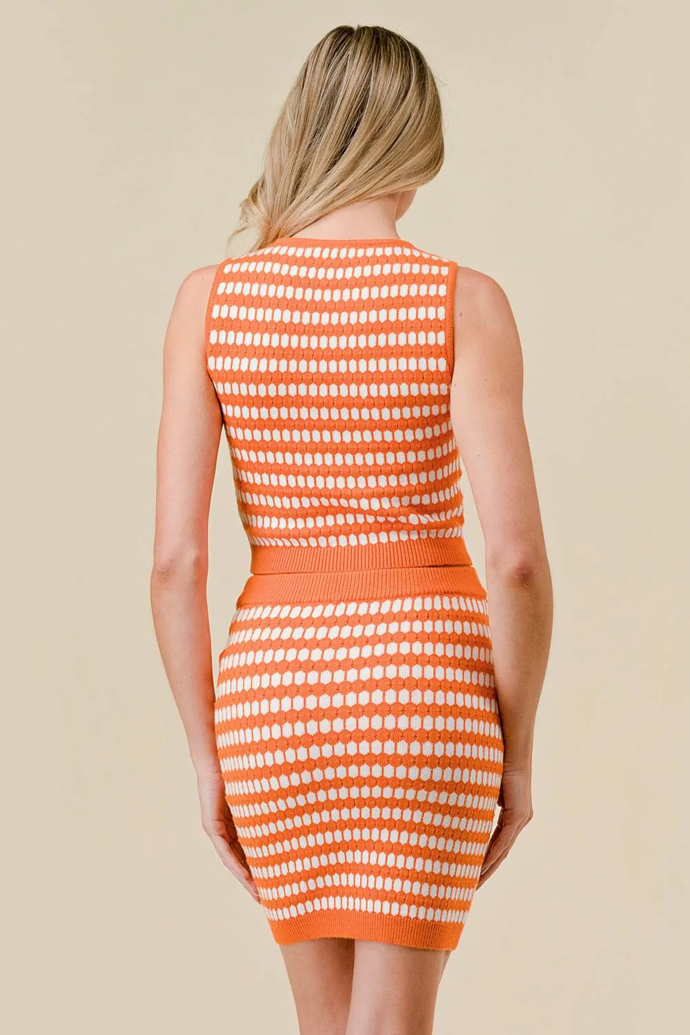 BS3472B / POLKA DOT STRIPED RIB SWEATER TANK TOP & SKIRT SET sold by privy product image thumbnail 3