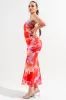 PDKS78704K-W / MESH PRINT MIDI DRESS sold by privy
