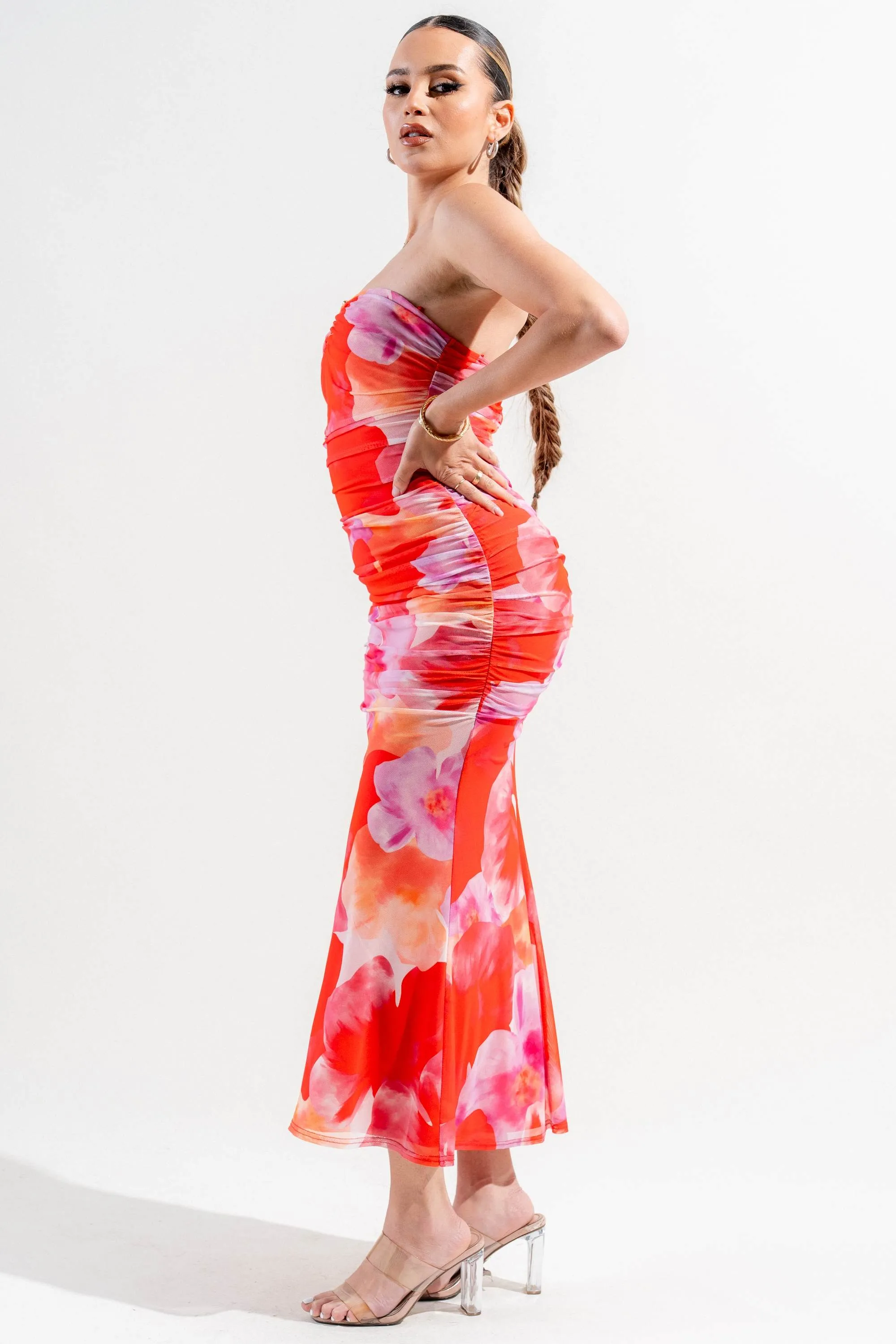 PDKS78704K-W / MESH PRINT MIDI DRESS sold by privy product image thumbnail 2