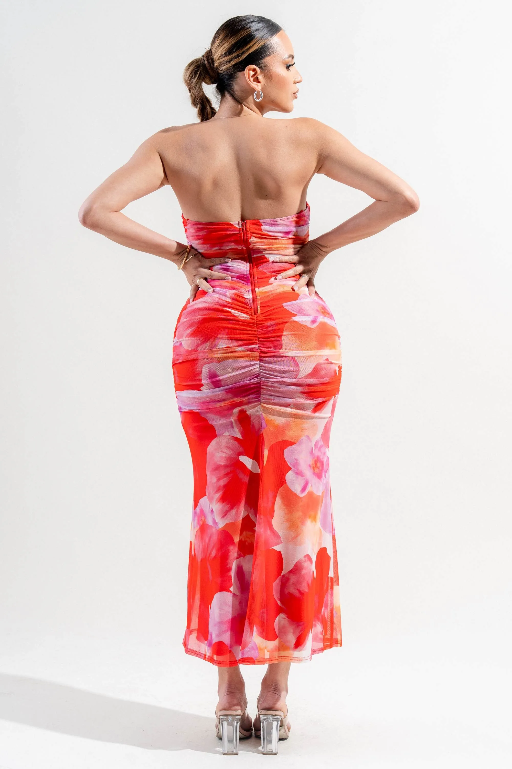 PDKS78704K-W / MESH PRINT MIDI DRESS sold by privy product image thumbnail 3
