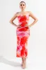 PDKS78704K-W / MESH PRINT MIDI DRESS sold by privy