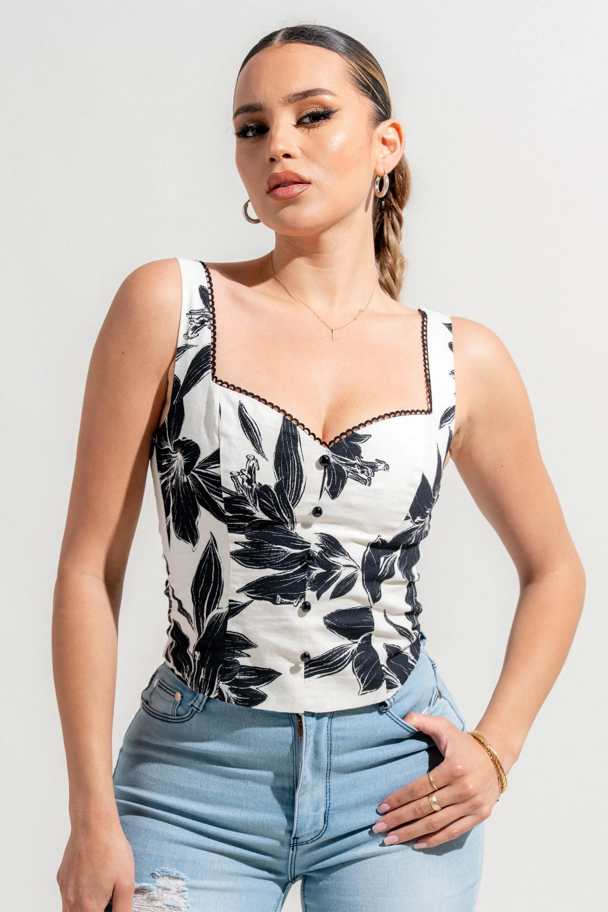 PT45259S / RAYON LINEN PRINT TOP sold by privy product image thumbnail 4