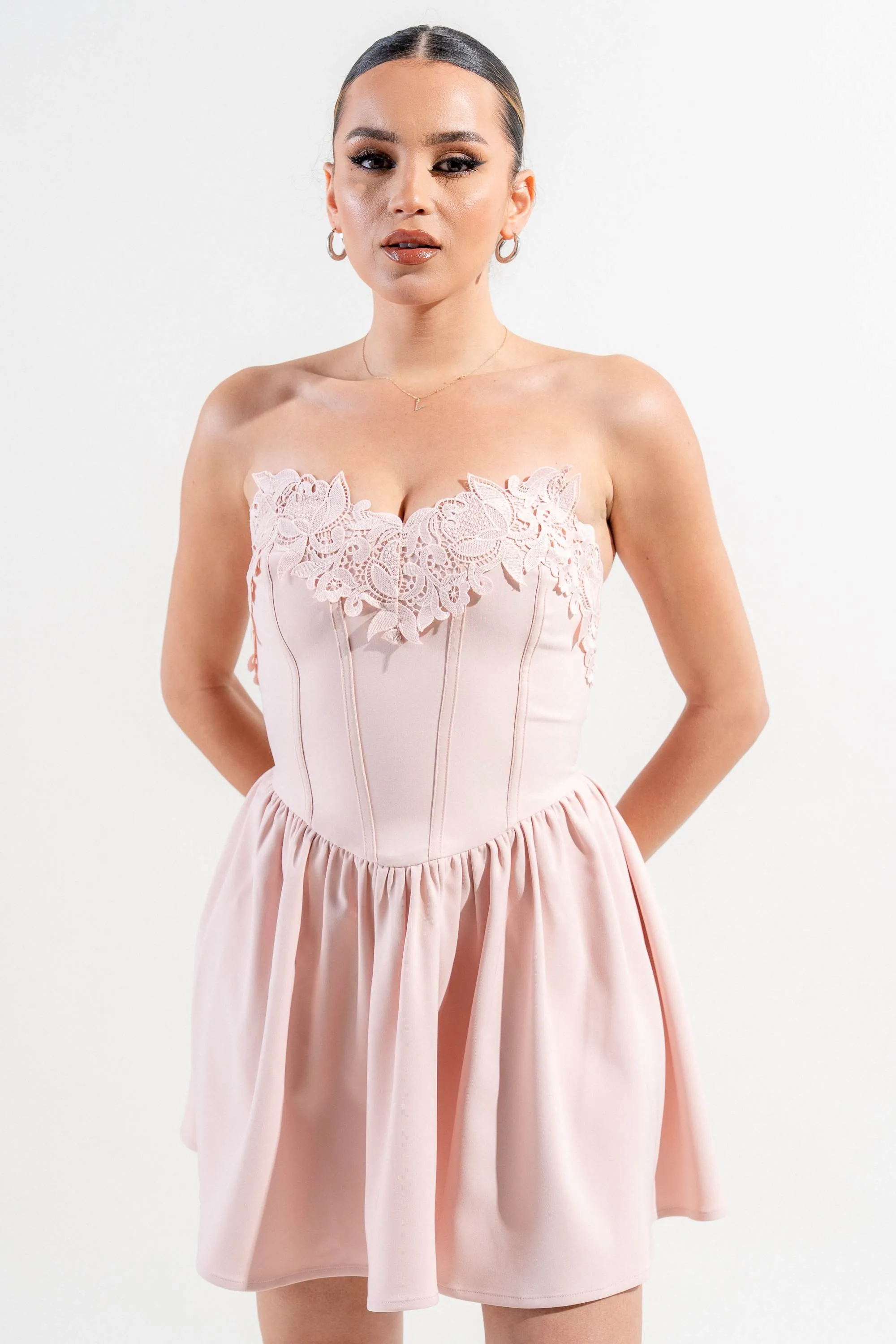 PD78489E-W / STRETCH WOVEN MINI DRESS sold by privy product image thumbnail 4