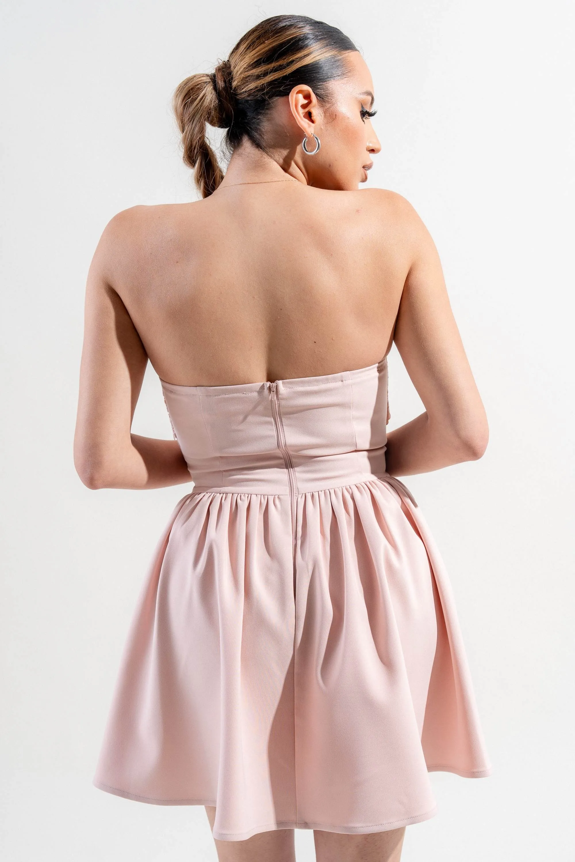 PD78489E-W / STRETCH WOVEN MINI DRESS sold by privy product image thumbnail 3