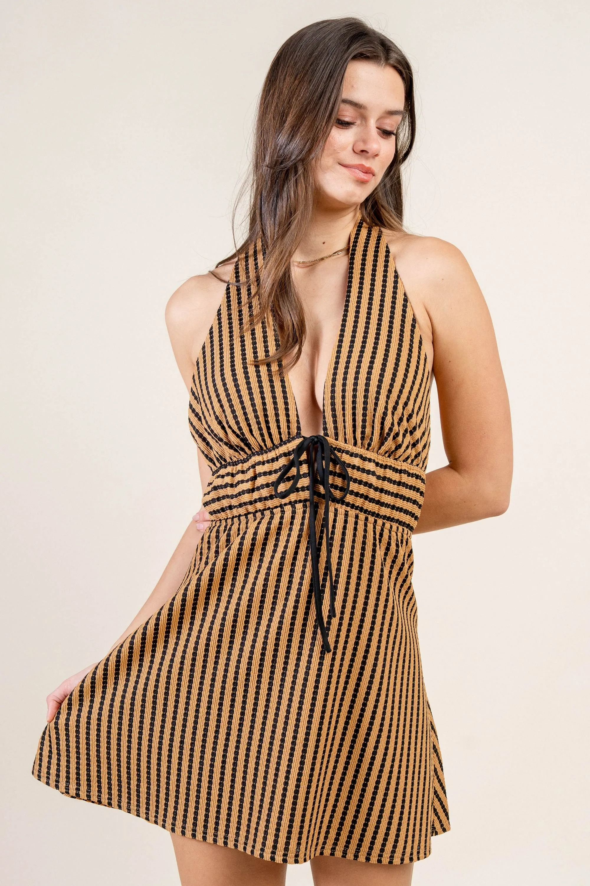 BDKF12976K / STRIPE TEXTURED KNIT MINI DRESS sold by privy product image thumbnail 4