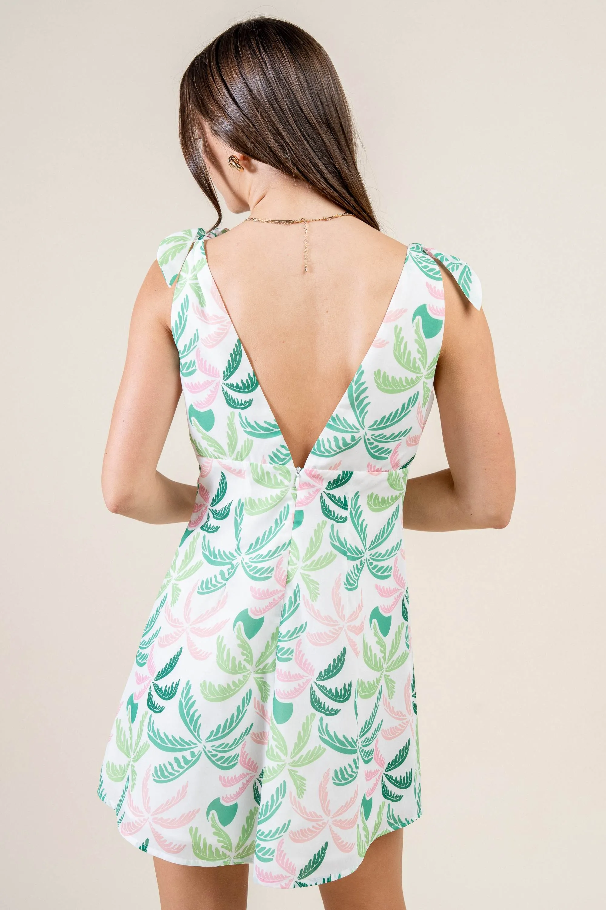 BDWS12945S / POLY LINEN PRINT MINI DRESS sold by privy product image thumbnail 3