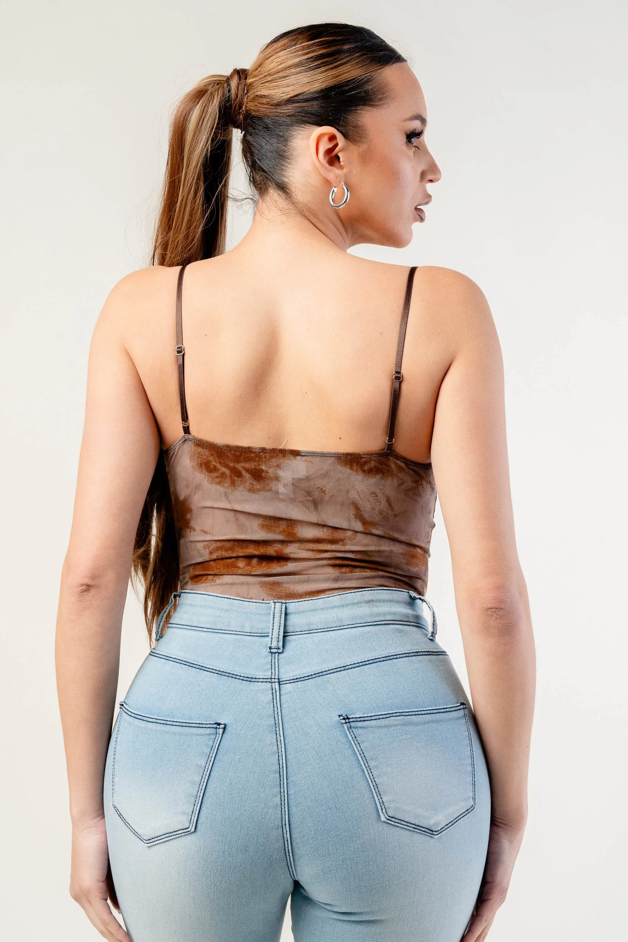 PTKS45308K / MESH VELVET FLOCKING BODYSUIT sold by privy product image thumbnail 3