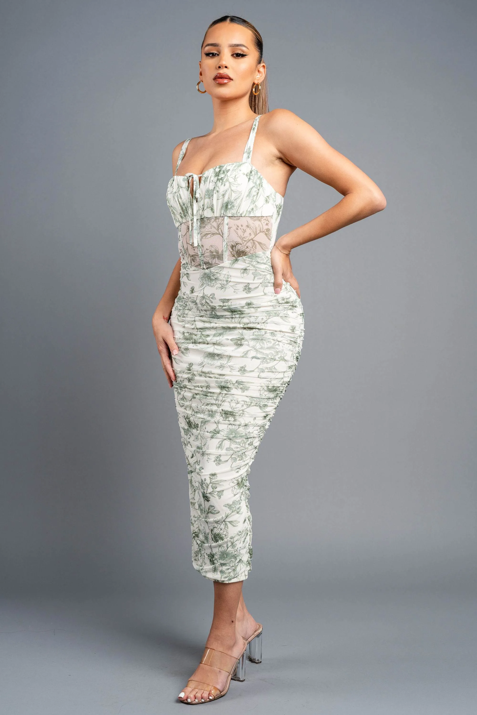 PD78092N-W / MESH PRINT DRESS sold by privy