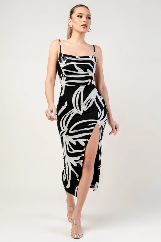 PDKS78576B-W / ITY PRINT MIDI DRESS sold by privy