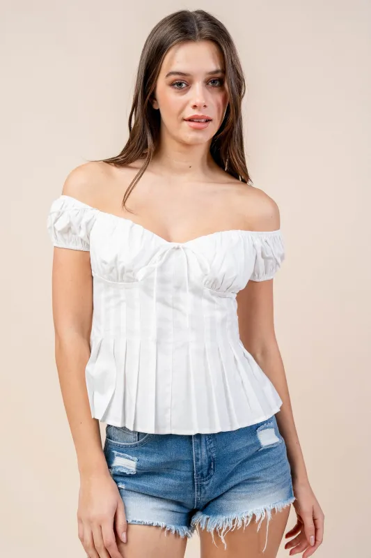 CT10405K / OFF SHOULDER PEPLUM TOP sold by privy