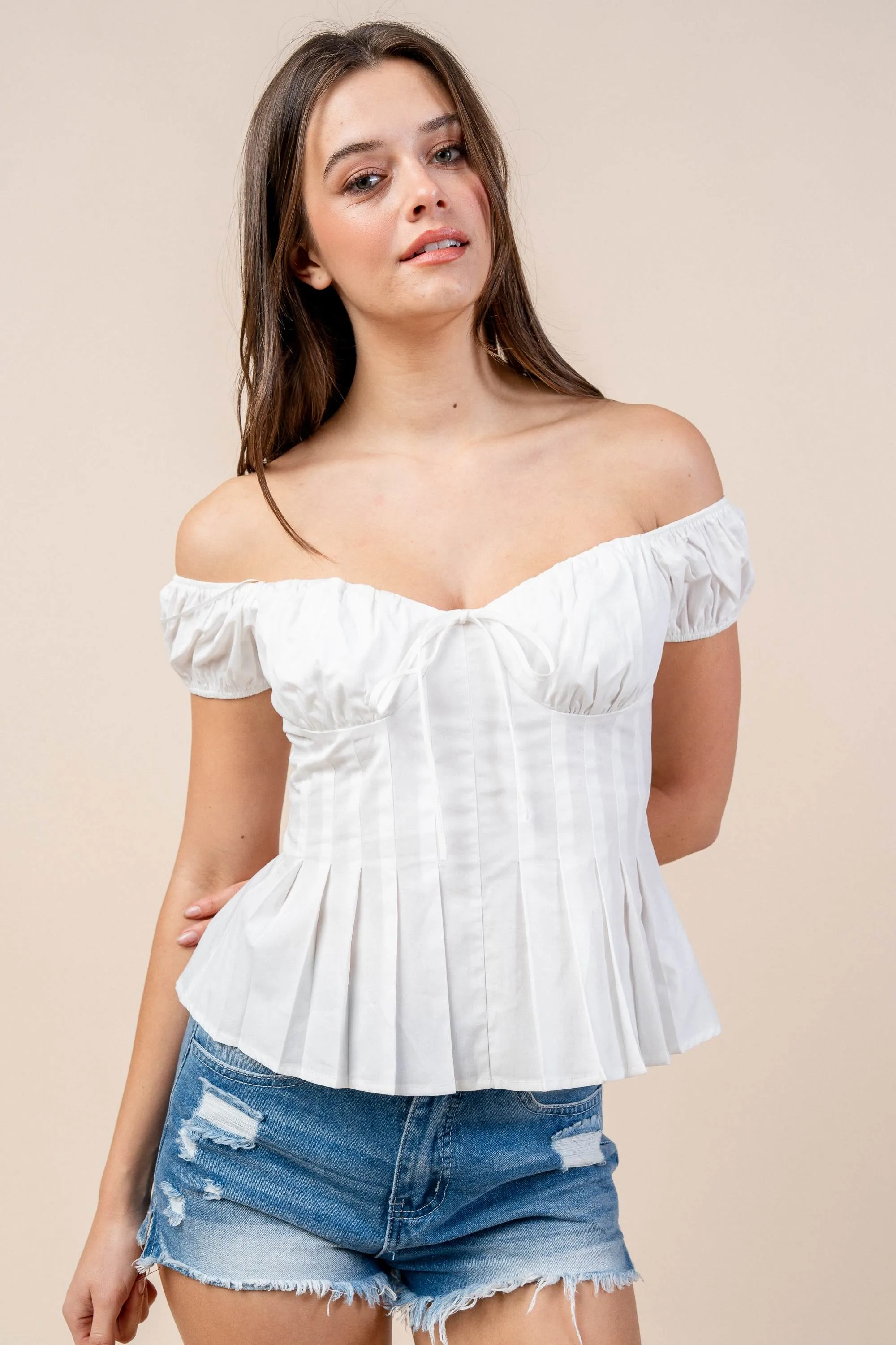 CT10405K / OFF SHOULDER PEPLUM TOP sold by privy product image thumbnail 4