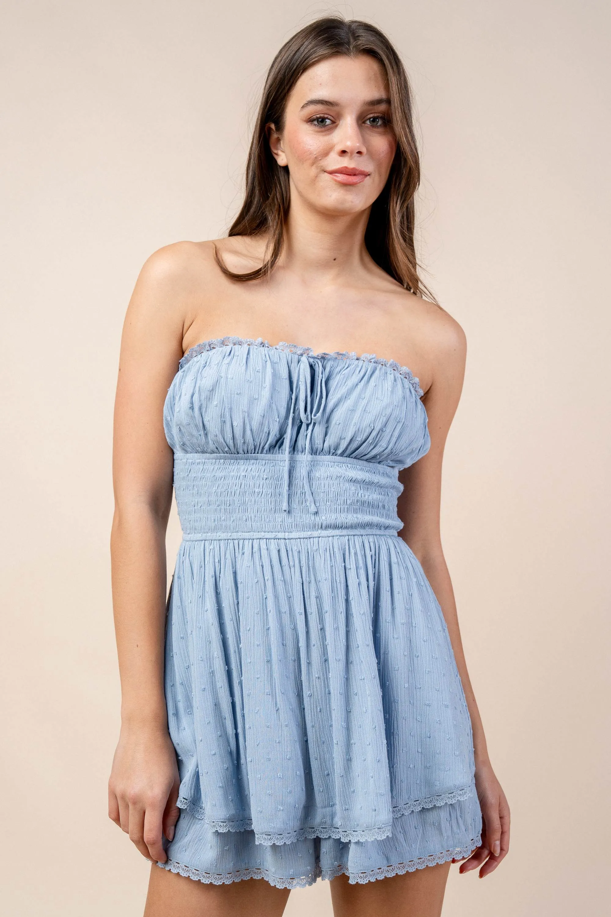 CJWS40010K / WOVEN OFF-SHOULDER NECKLINE ROMPER sold by privy product image thumbnail 4