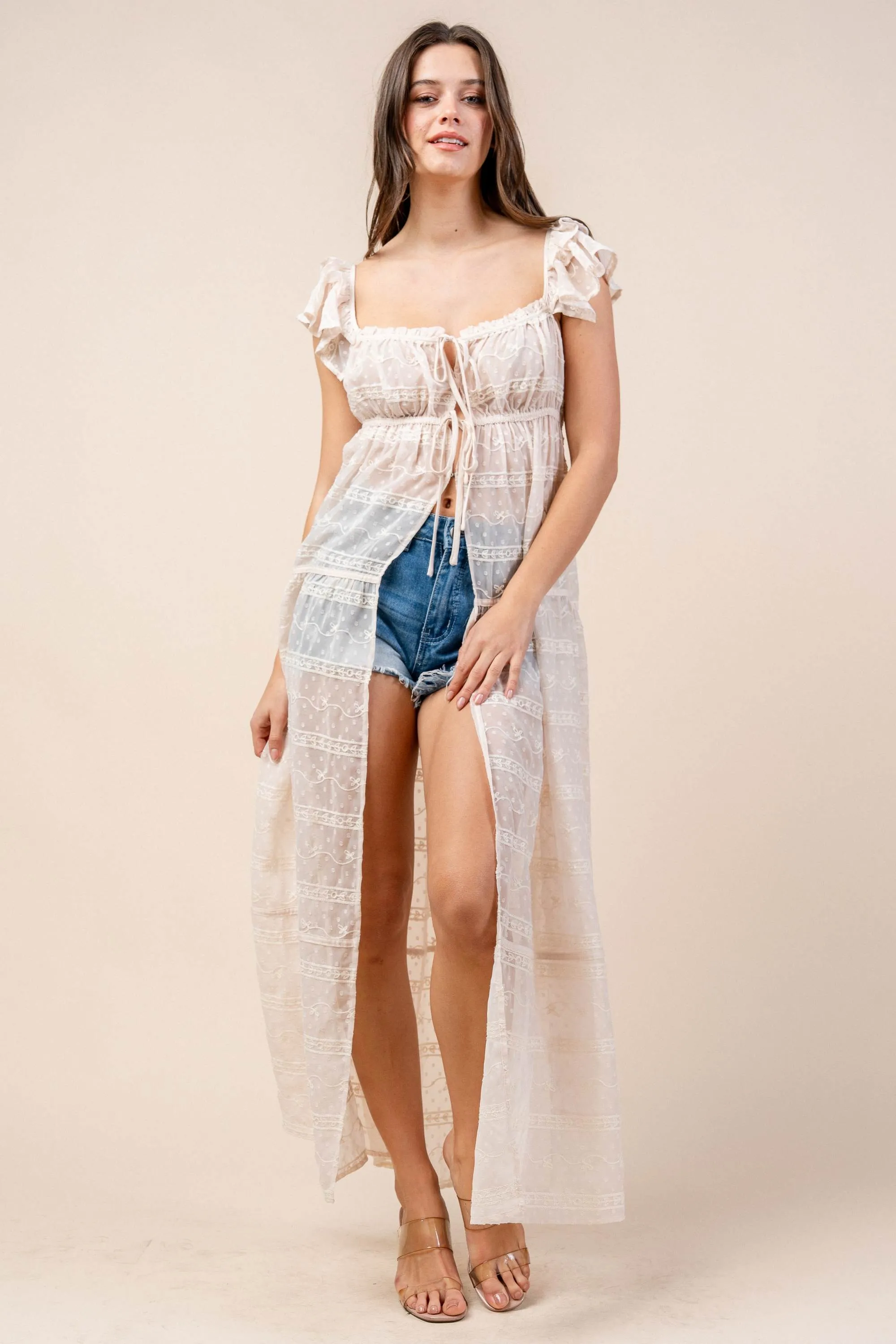 CT10403K / SWISSDOT CHIFFON WITH EMBROIDERED TOP sold by privy product image thumbnail 4