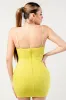 PDKS78597B-W / STRETCH LACE TRIM INSET CUT OUT TEXTURE KNIT MINI DRESS sold by privy