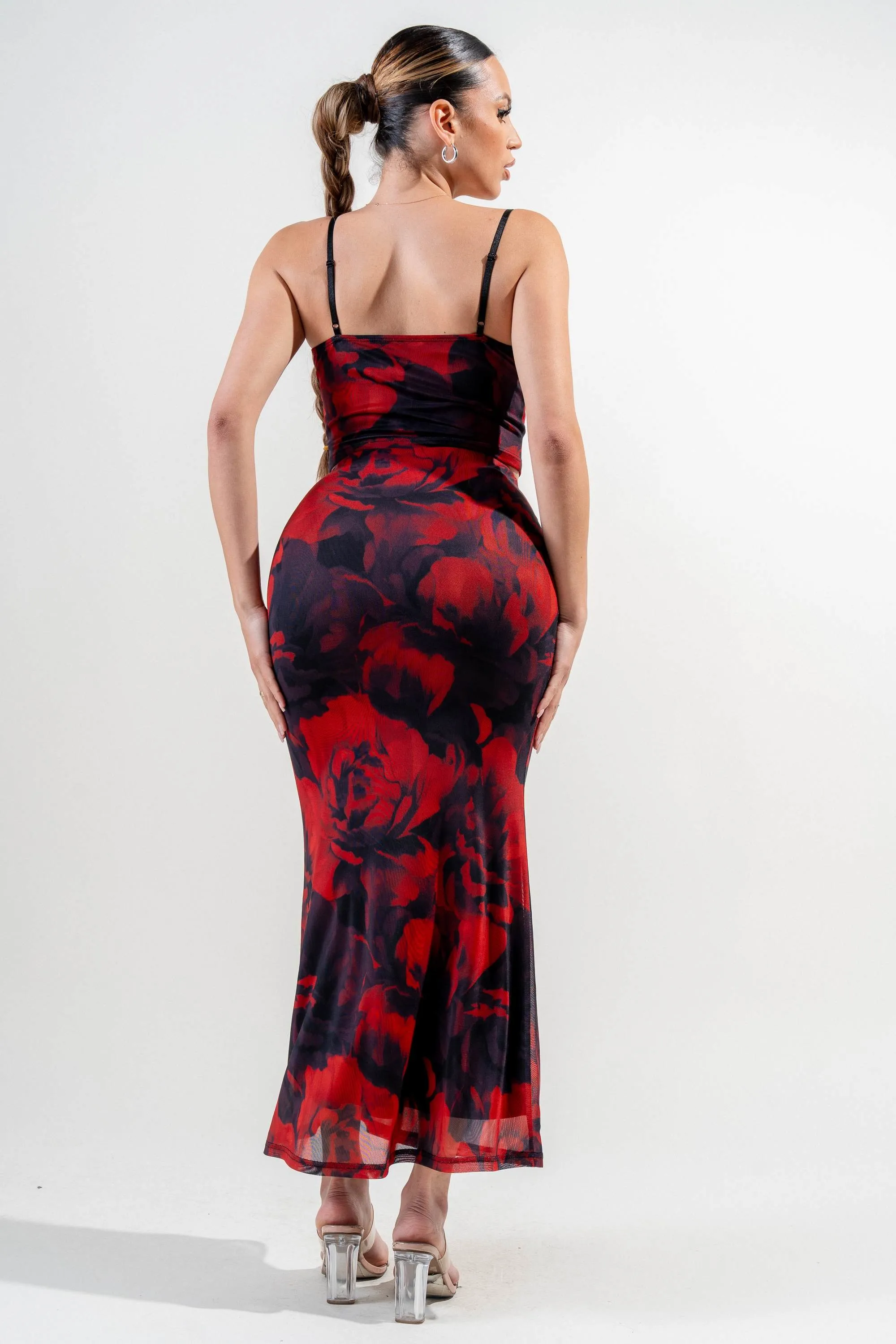 PSKS9784ETP-W / MESH PRINT MESH PRINT TANK TOP & MAXI SKIRT SET sold by privy product image thumbnail 3
