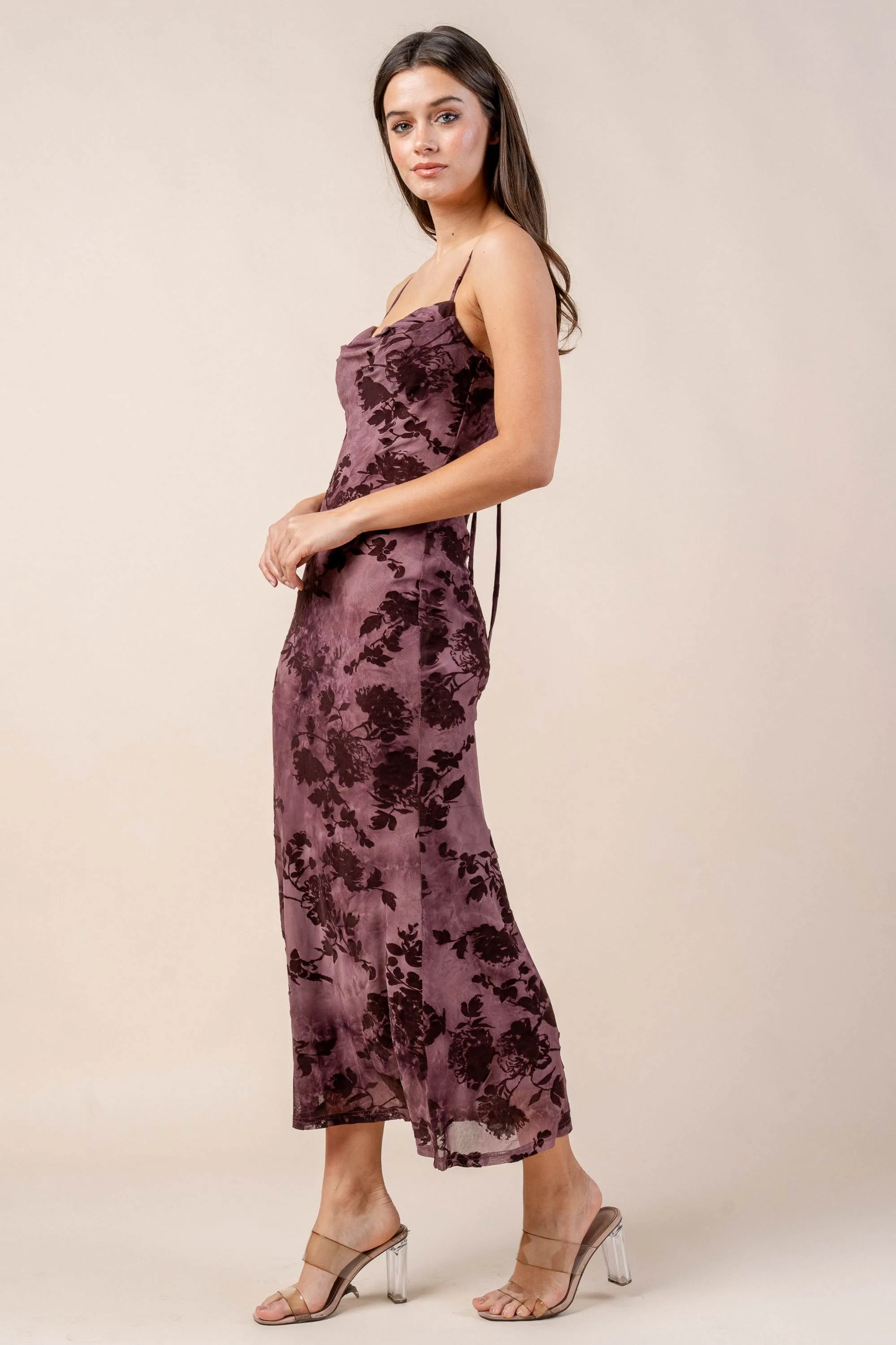 CDKF30472E / MESH WITH FLOCKING MIDI DRESS sold by privy product image thumbnail 2