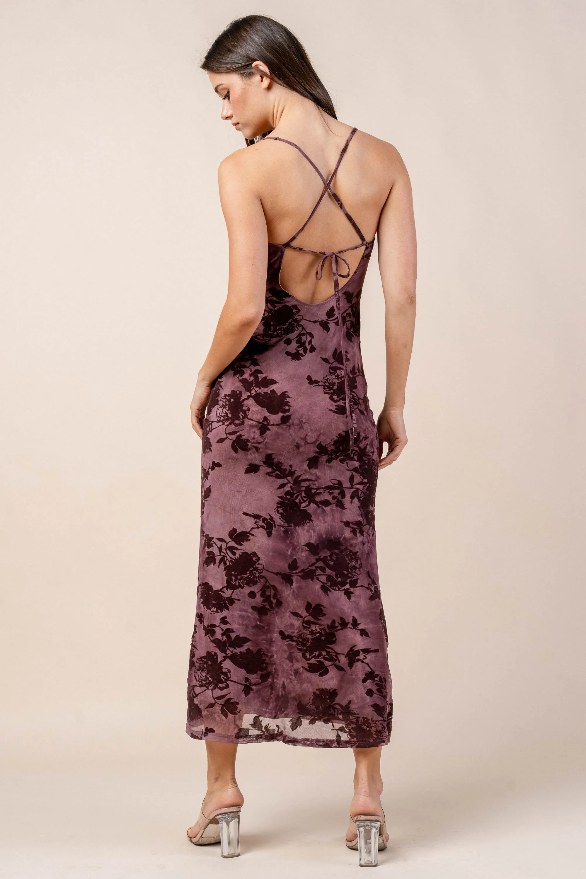 CDKF30472E / MESH WITH FLOCKING MIDI DRESS sold by privy product image thumbnail 3