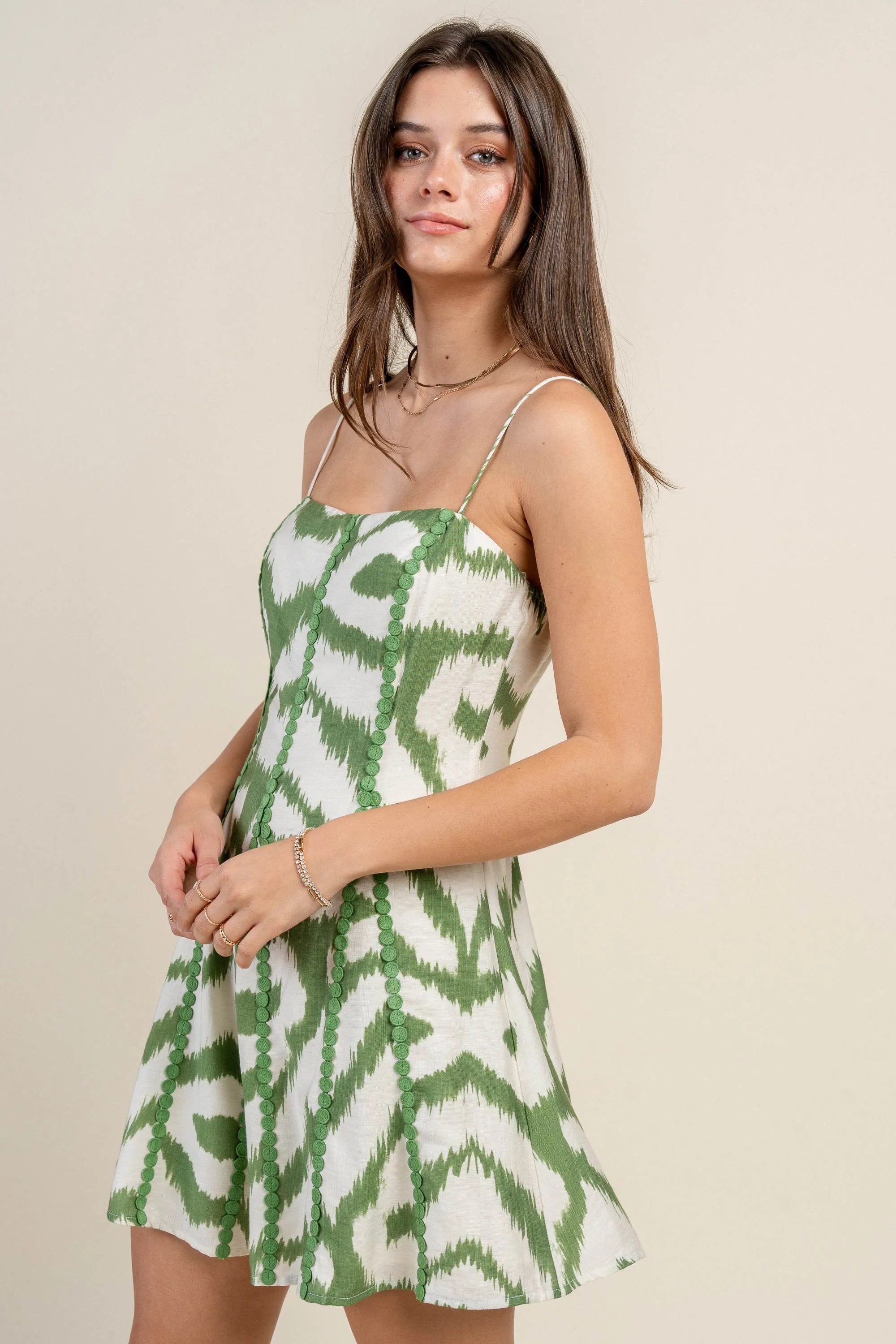 BD12837E / POLY LINEN PRINT MINI DRESS sold by privy product image thumbnail 2