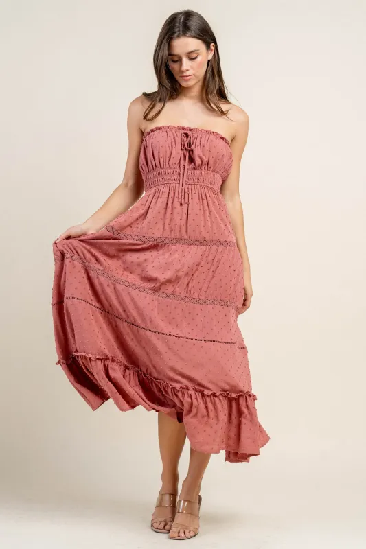 CD30245K / RAYON SWISS DOT MAXI DRESS sold by privy