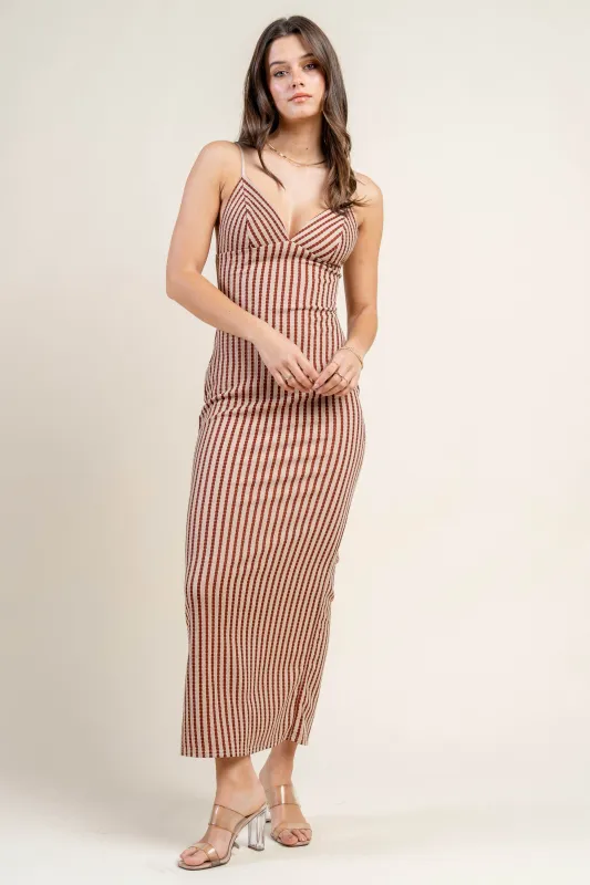 BDKF12977K / STRIPE TEXTURED KNIT DRESS sold by privy