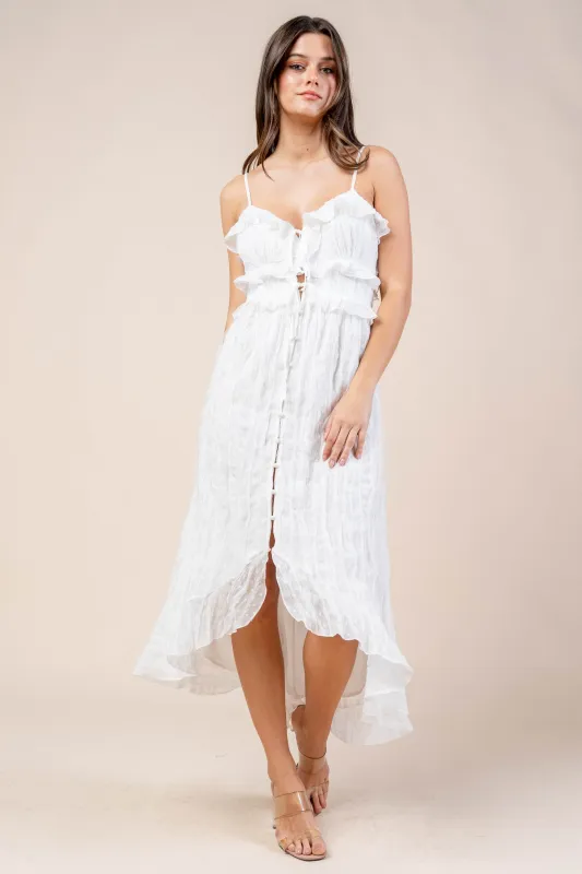 CDWS30424K / SWISSDOT CHIFFON WITH LACES ON TOP MIDI DRESS sold by privy