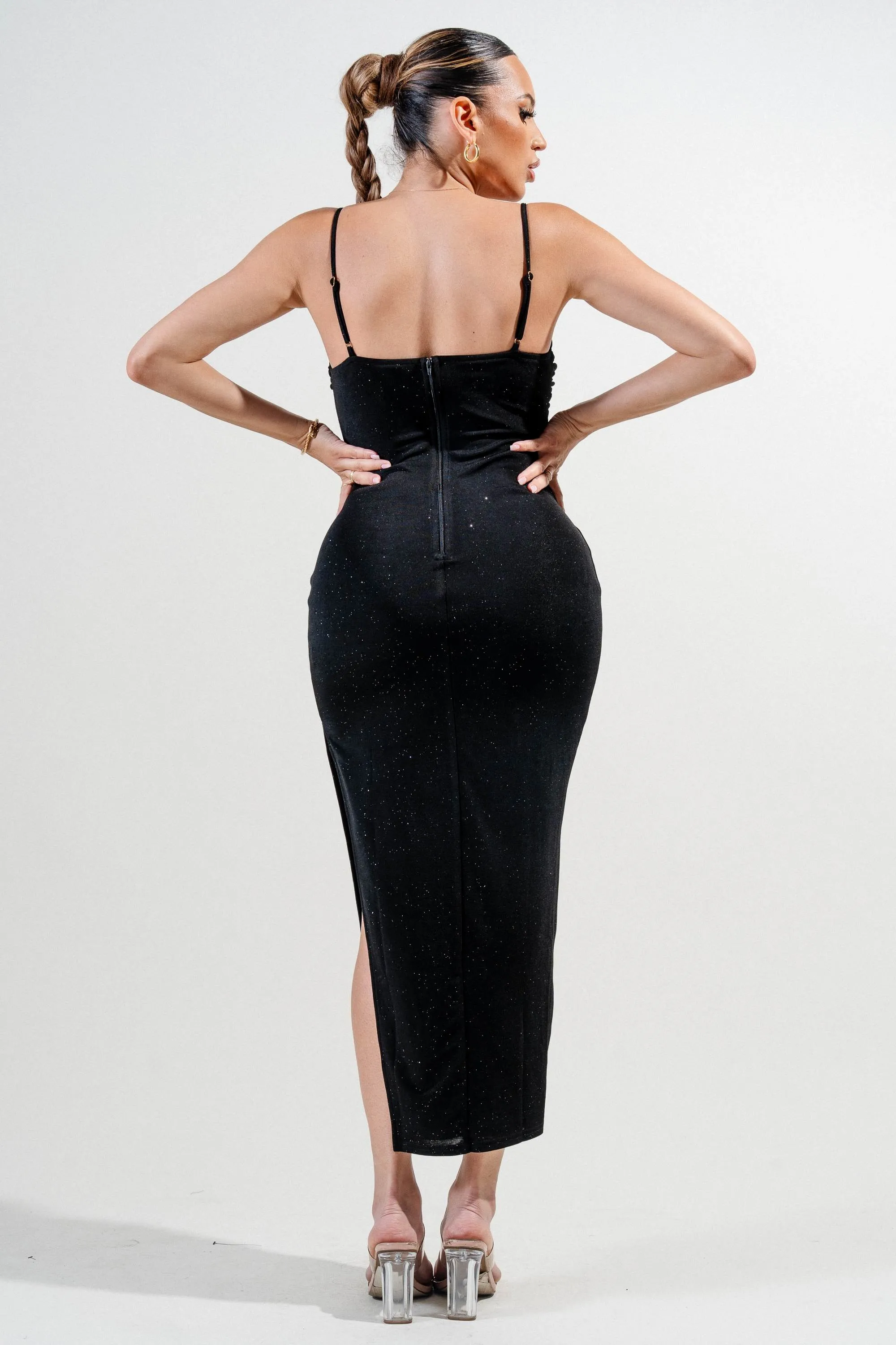 PDKS78954S / GLITTER STRETCH KNIT MIDI DRESS sold by privy product image thumbnail 3