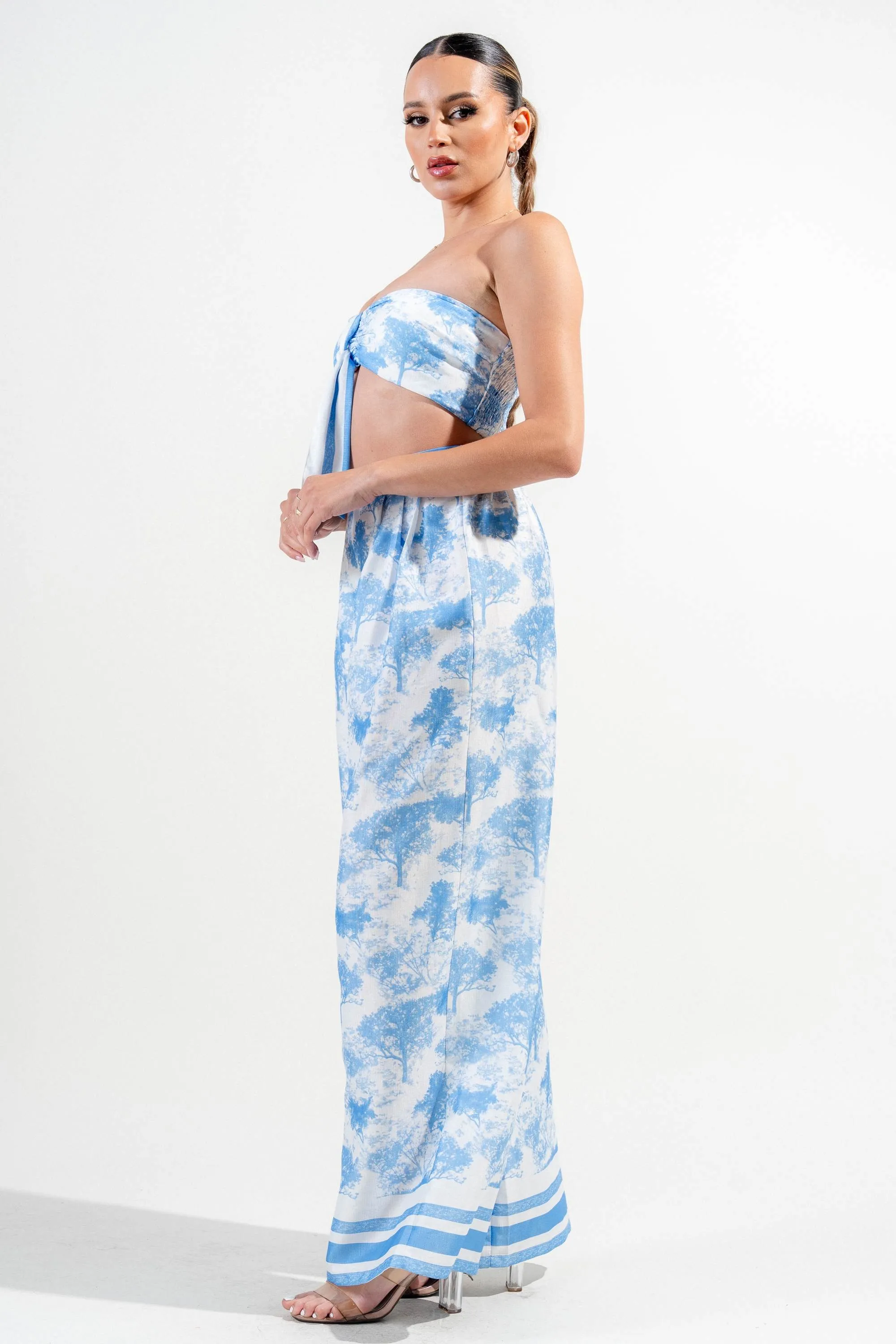 PSWS9768K / LINEN PRINT TOP AND PANTS SET sold by privy product image thumbnail 2