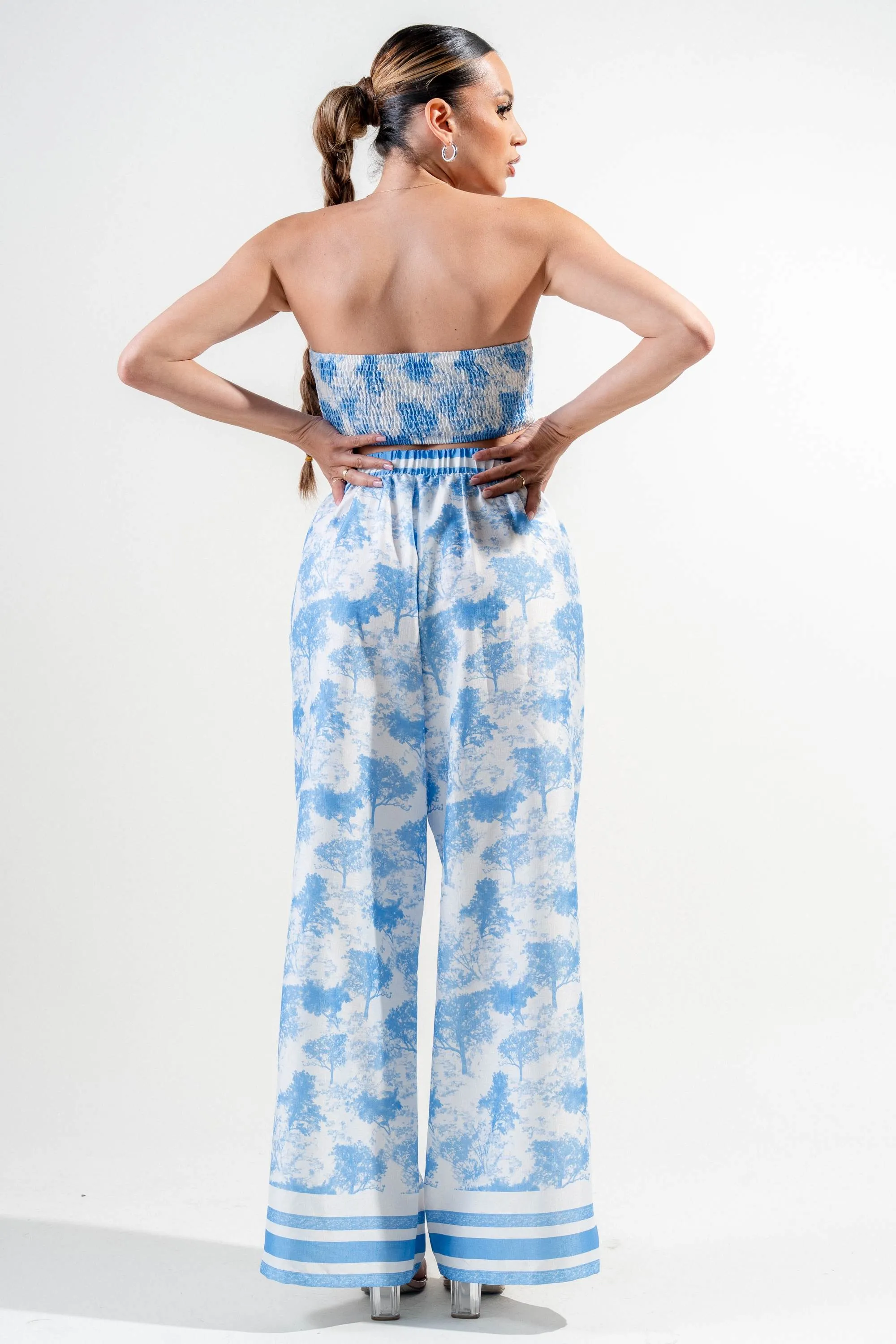 PSWS9768K / LINEN PRINT TOP AND PANTS SET sold by privy product image thumbnail 3