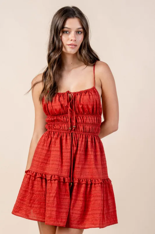 CDWF30422N / JACQUARD NYLON RAYON MINI DRESS made by privy