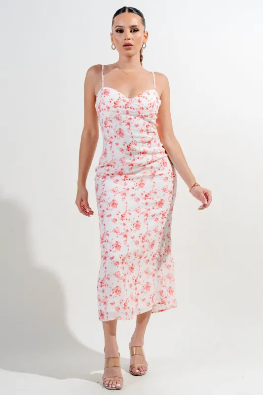 PDWS78647S / INDIGO STRIPE DIGITAL PRINT BUSTIER FLORAL WOVEN MAXI DRESS sold by privy