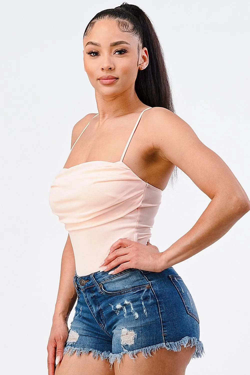 PT41842N / STRETCH MESH SOLD SPAGETTI STRAP BODYSUIT sold by privy product image thumbnail 2