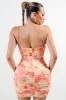 PDKS78724N / MESH PRINT RUCHED MINI BODYCON DRESS sold by privy