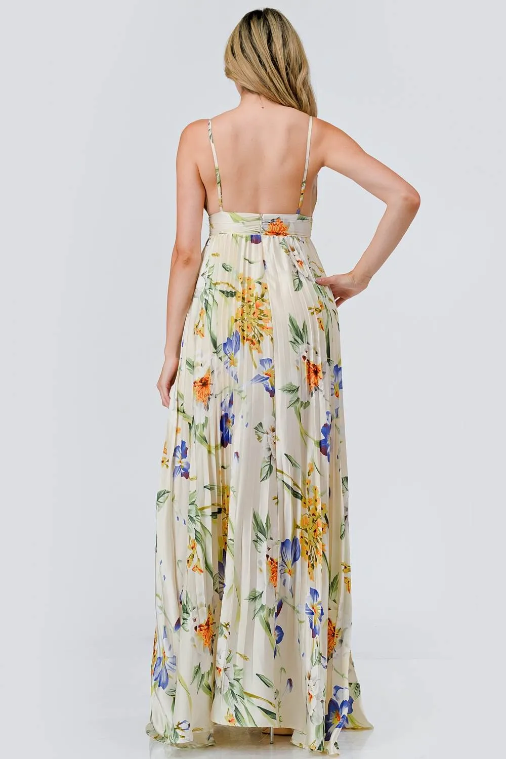ADWF30175S / PLEATED WOVEN PRINT MAXI DRESS sold by privy product image thumbnail 4