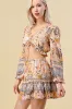 BS3154S / FLORAL PRINT RUCHED CROP TOP AND SKIRT SET sold by privy