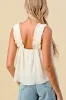 BT1407C / FLOWY CAMI WITH RUFFLED DETAIL STRAPS TOP sold by privy