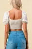 BT1439S / SMOCKED SWEETHEART KEY HOLE TIE CROPPED TOP sold by privy