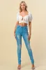 BT1439S / SMOCKED SWEETHEART KEY HOLE TIE CROPPED TOP sold by privy