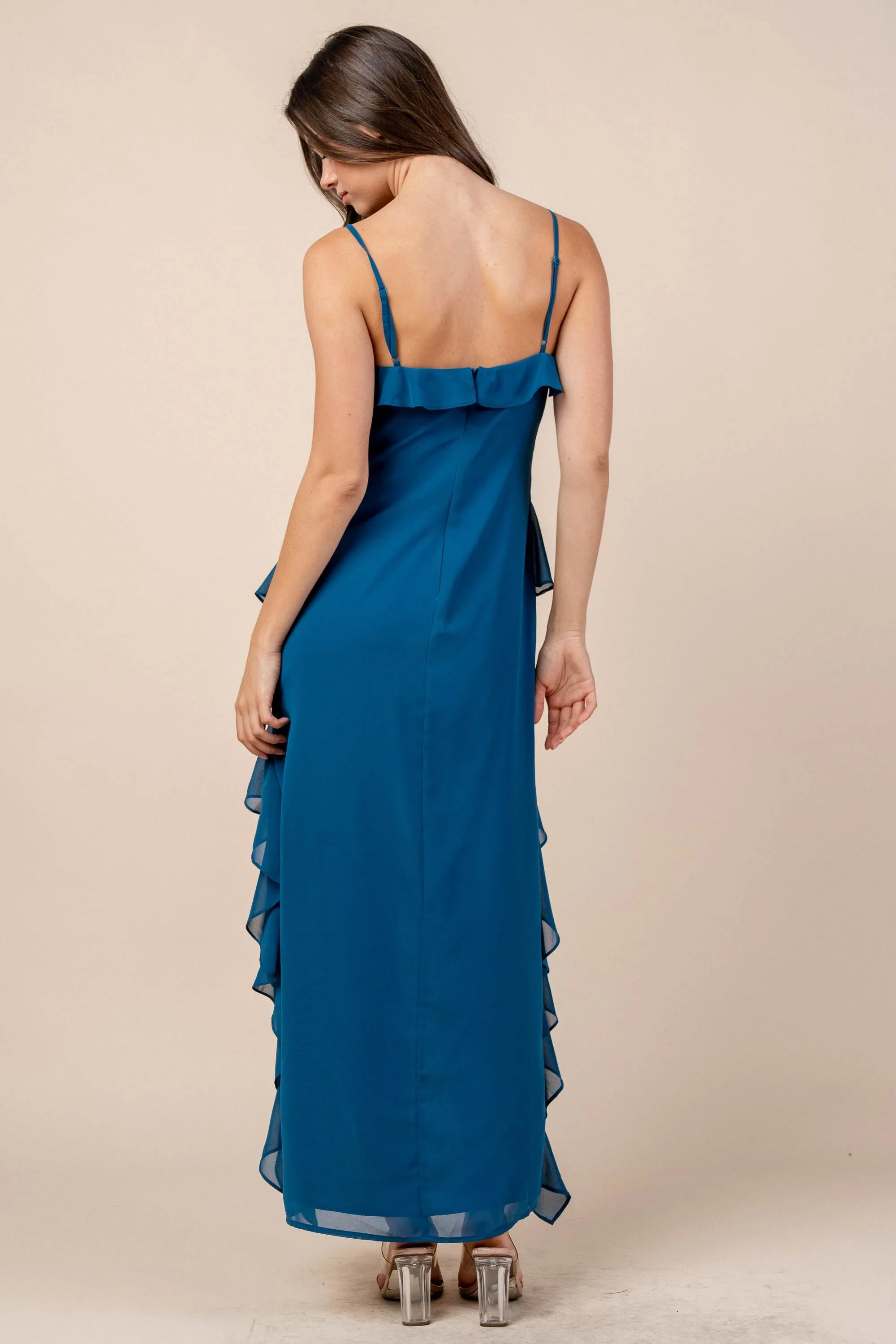 CDWF30448E / RUFFLE NECK AND HEM DETAILED HI-LOW S/L DRESS sold by privy product image thumbnail 4
