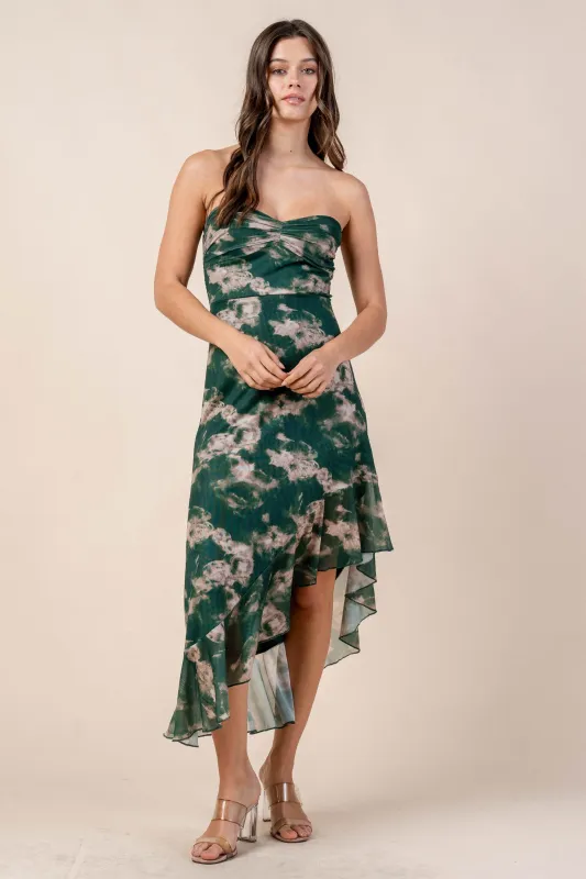 CDKF30450E / MESH PRINT MIDI DRESS sold by privy