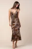 CDKF30480E / MESH PRINT MAXI DRESS sold by privy