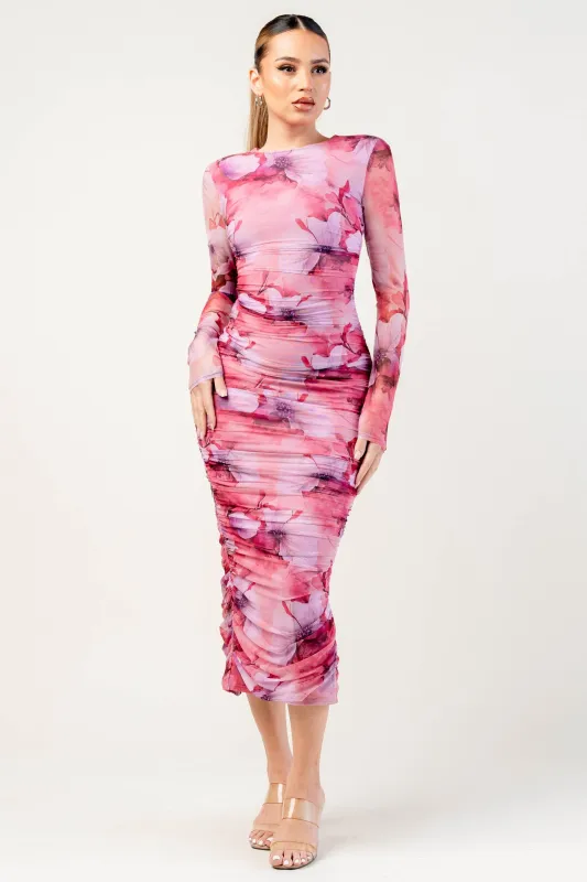 PDKS78668 / MESH PRINT DRESS sold by privy