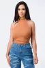 SIDE CROSSED CUT-OUT MOCK SLEEVELESS BODYSUIT sold by privy