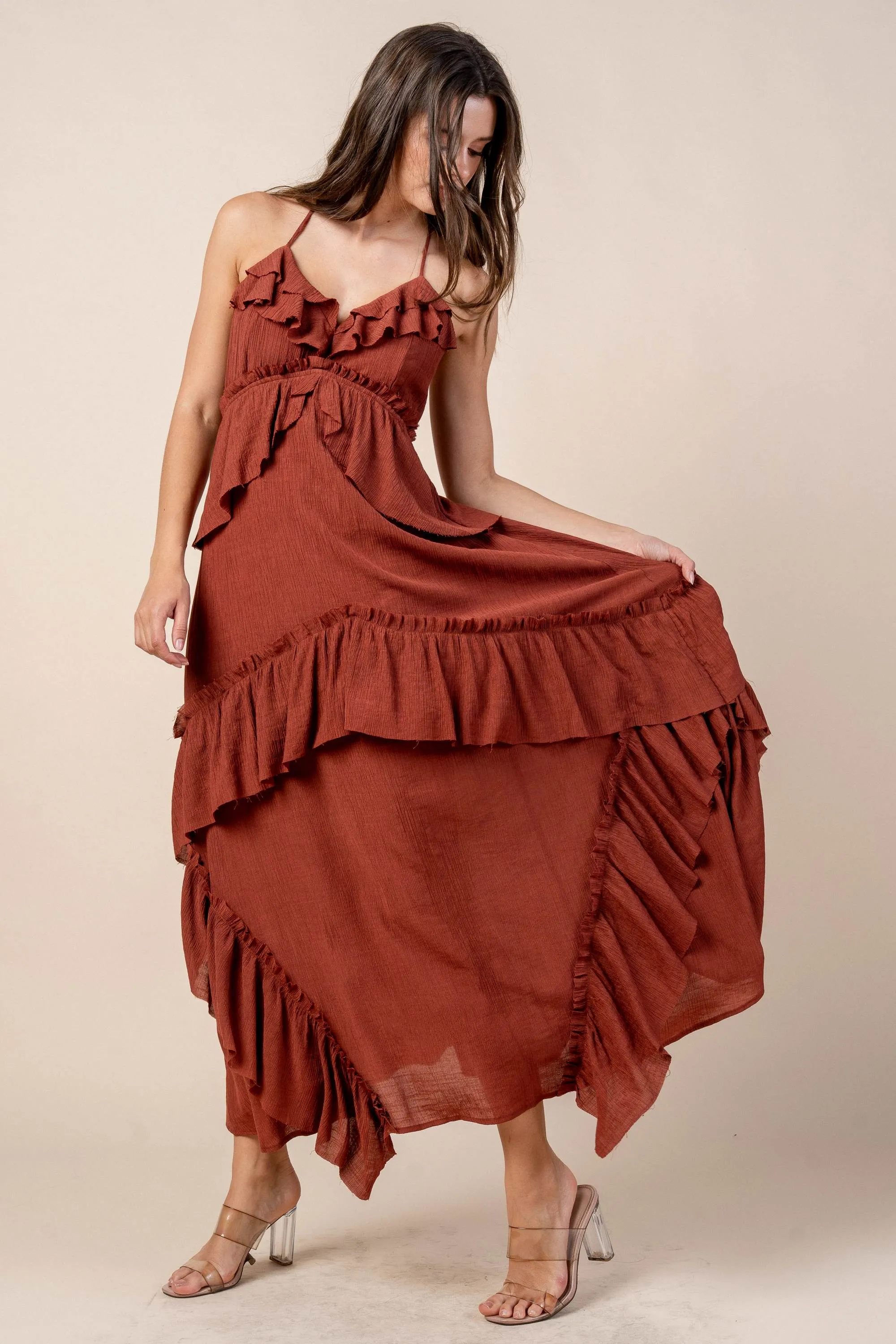 CDWS30425E / RUFFLE DETAIL MAXI DRESS sold by privy product image thumbnail 4