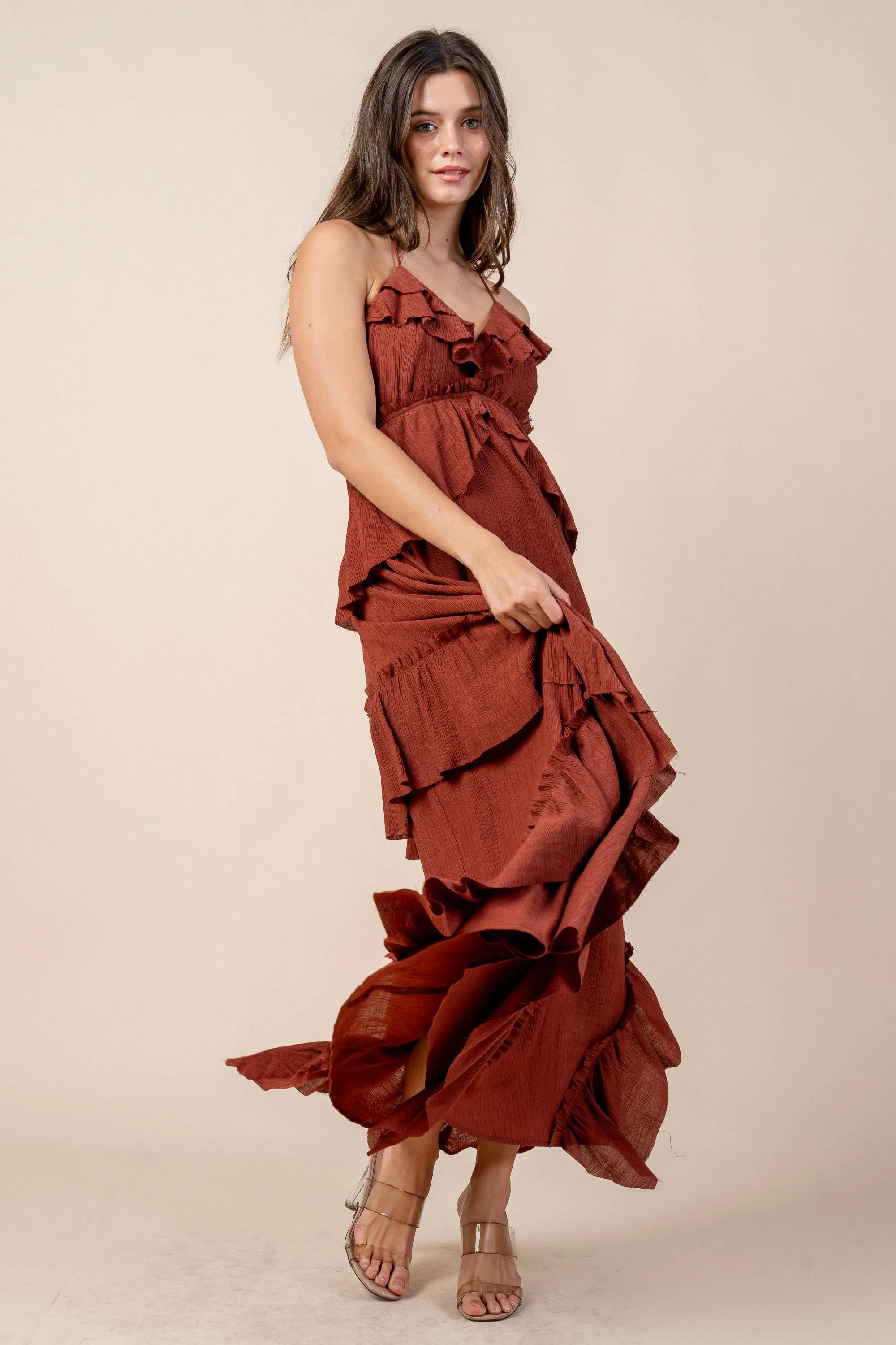 CDWS30425E / RUFFLE DETAIL MAXI DRESS sold by privy product image thumbnail 2