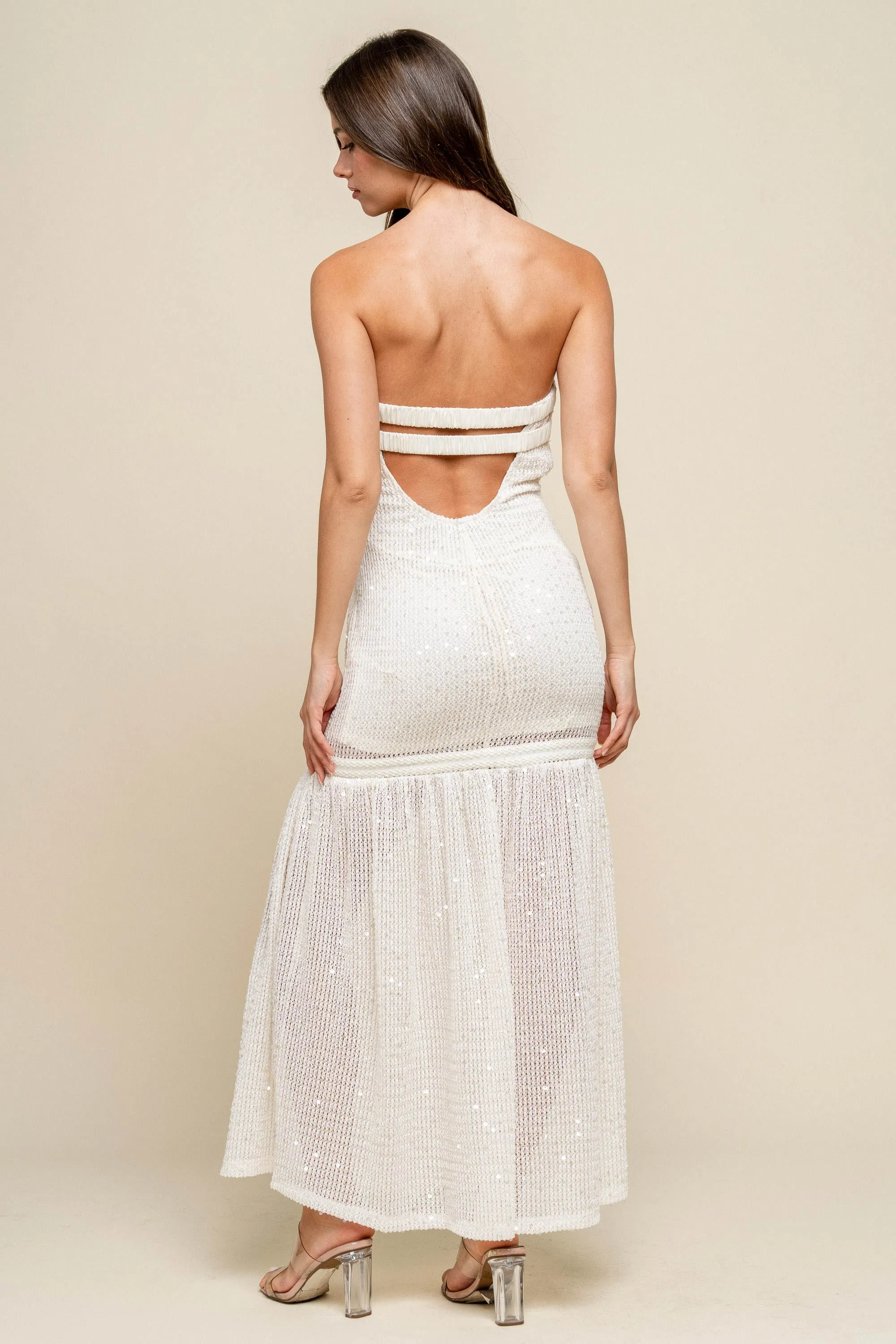 CDKF30497E / SEQUINNED KNIT MAXI TUBE DRESS sold by privy product image thumbnail 3