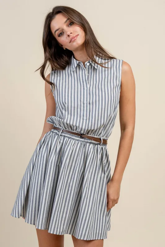 BD13088S / BUTTON DOWN SHIRT DRESS W/ FULL A-LINE SKIRT sold by privy